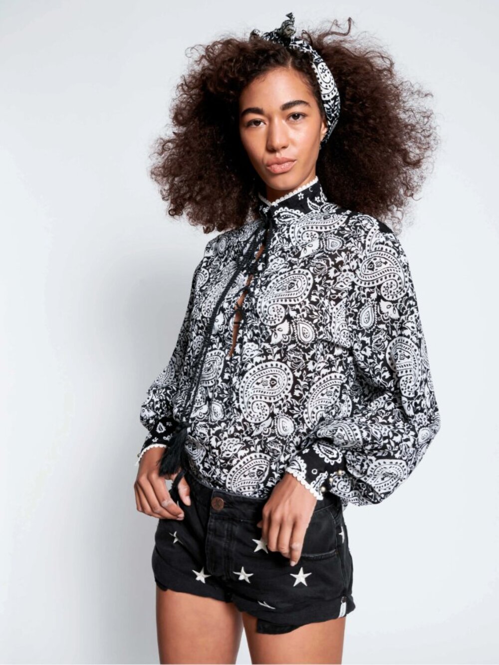 One Teaspoon Paisley Cotton Shirt